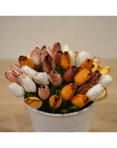Квіти паперові Тюльпани, коричнева палітра, 20-020