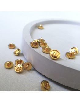 Ґудзики "морські" метал, золоті, 5 мм, 31-032