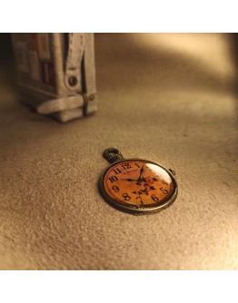 Підвіска "Годинник римський з квітами", металева, вінтажна, 25 мм, 80-068