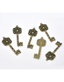 Підвіска "Ключ", металева, вінтажна, 57 мм, 70-090