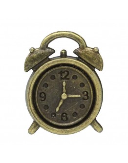 Підвіска "Будильник", металева, антик, 18 мм, 80-075