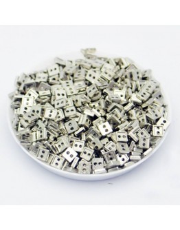 Ґудзики "квадратик" метал, срібні, 4 мм