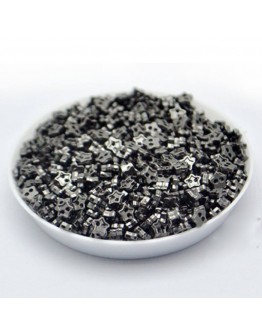 Ґудзики "зірочки" метал, чорне срібло, 4 мм