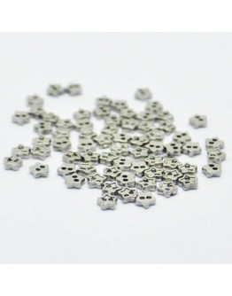 Ґудзики "зірочки" метал, срібні, 4 мм