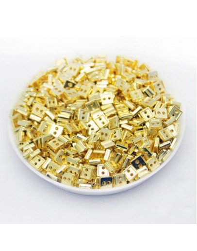 Ґудзики "квадратик" метал, золоті, 4 мм