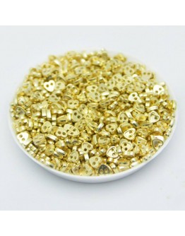 Ґудзики "сердечка" метал, золоті, 4 мм
