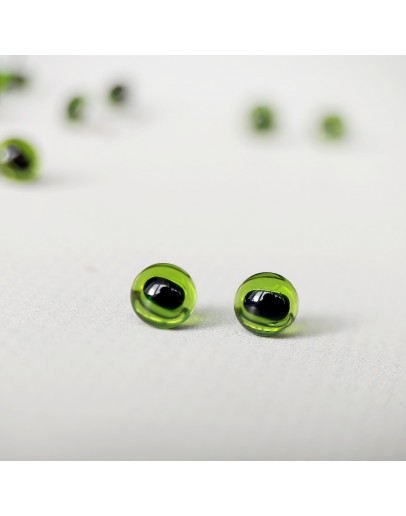 Очі зелені з котячою зіницею, 8 мм, 224-008