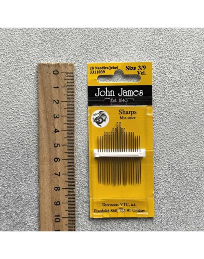 Голки для ручного шиття, John James, 20 шт, №3/9, 70-433