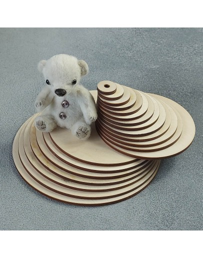 Дерев'яні диски для з'єднання лап ведмедиків Тедді, 75 мм, 248-075