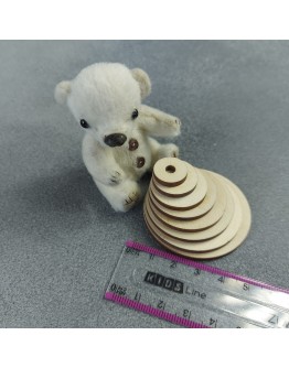 Дерев'яні диски для з'єднання лап ведмедиків Тедді, 15 мм, 248-015
